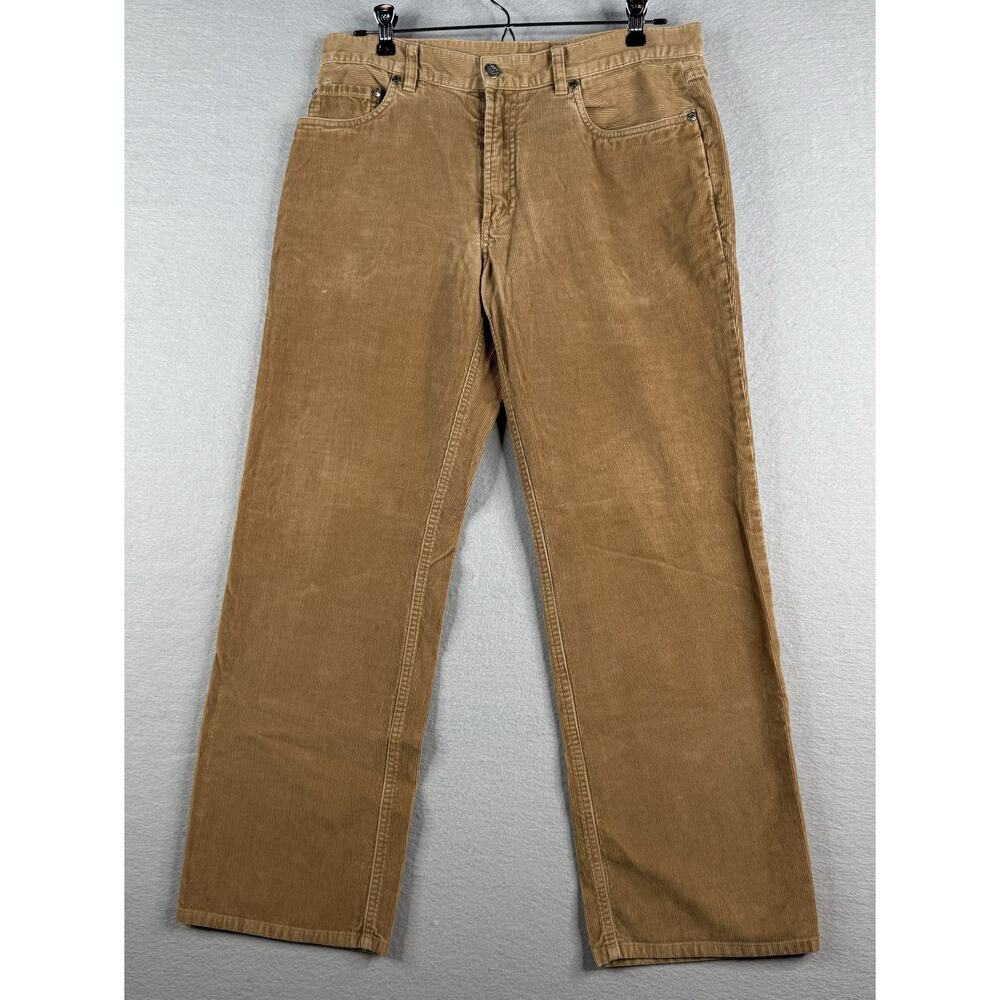 BROOKS BROTHERS Mens Beige Corduroy Pants 33x30* (33x28 Actual) 100% Cotton‎